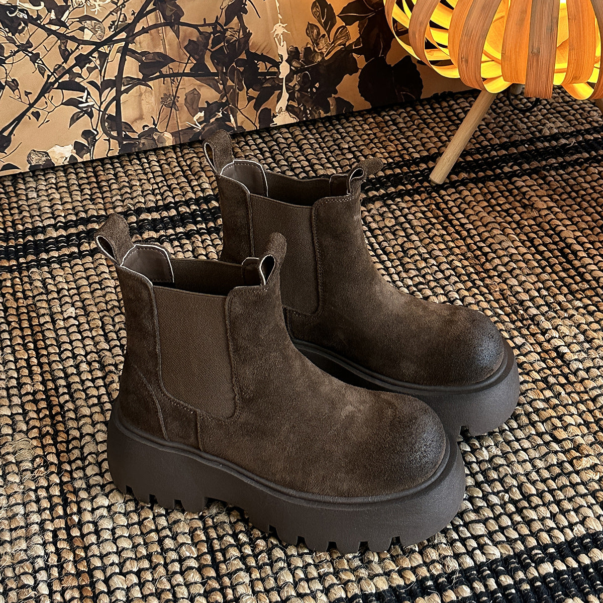 Pigskin Platform Chelsea Boot