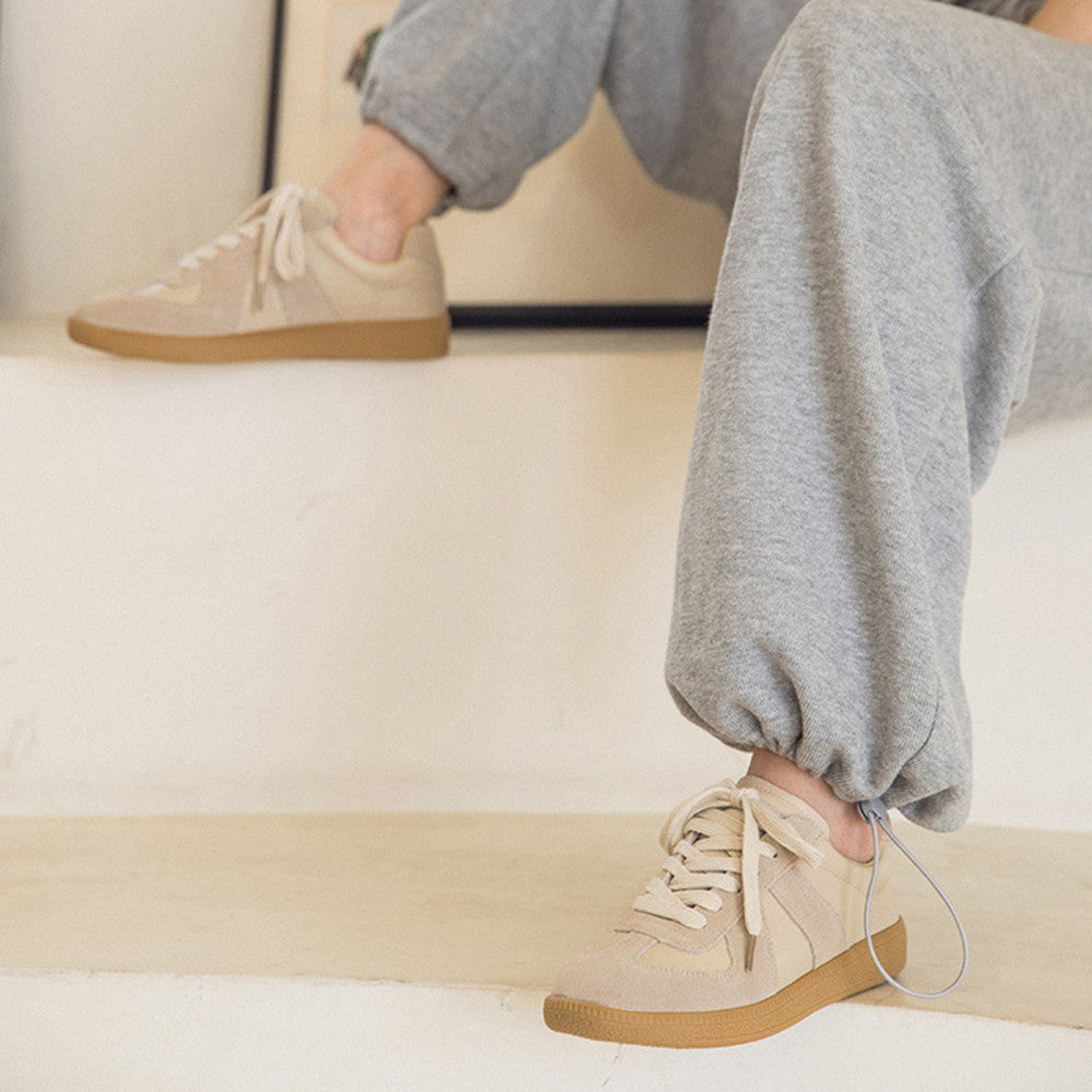 Women's Leather Shoes Retro White Sports