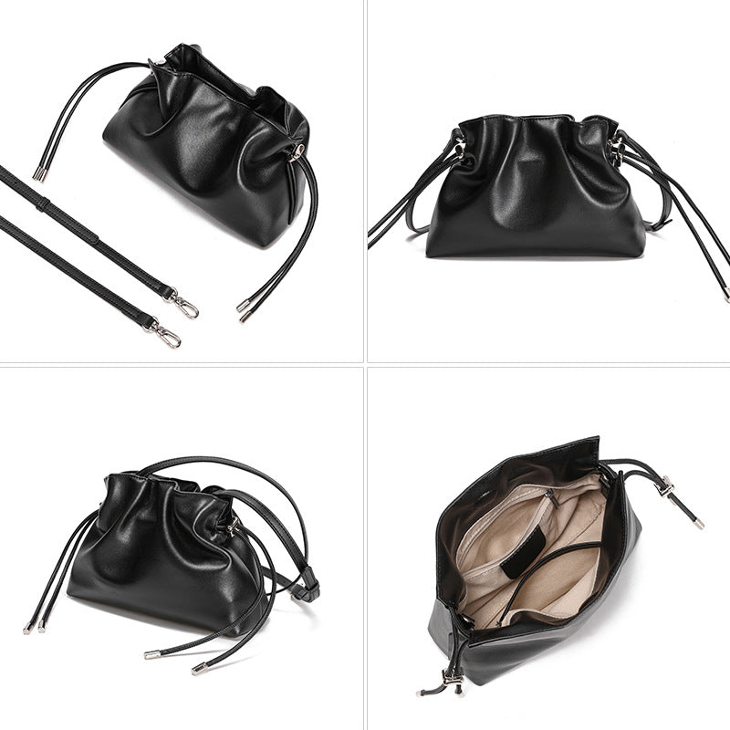 Soft-Form Cowhide Drawstring Crossbody