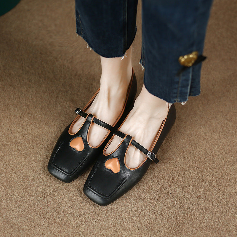 Structured Mary Jane Flat – Cowhide Leather