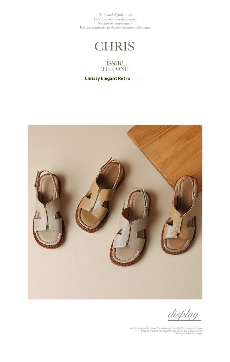 Minimal Block-Heel Sandal – Pigskin & Sheepskin