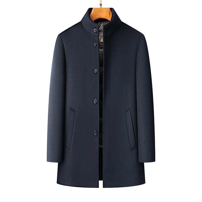 Winter Men's Detachable All-matching Thickened Cold-proof Wool Coat