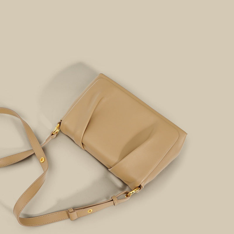 Structured Soft Leather Shoulder Bag