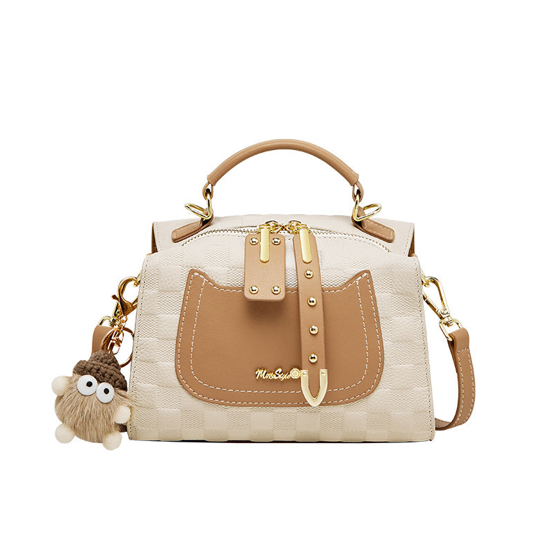 Structured Top-Handle Bag — Two-Layer Cowhide Leather