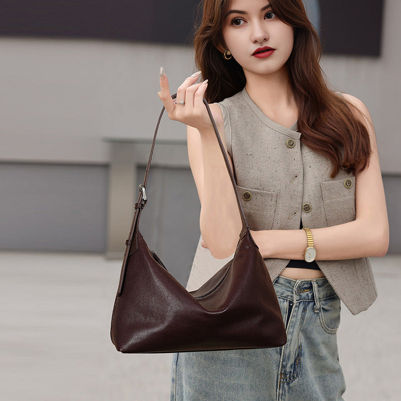 Retro Genuine Leather Dumpling Bag –