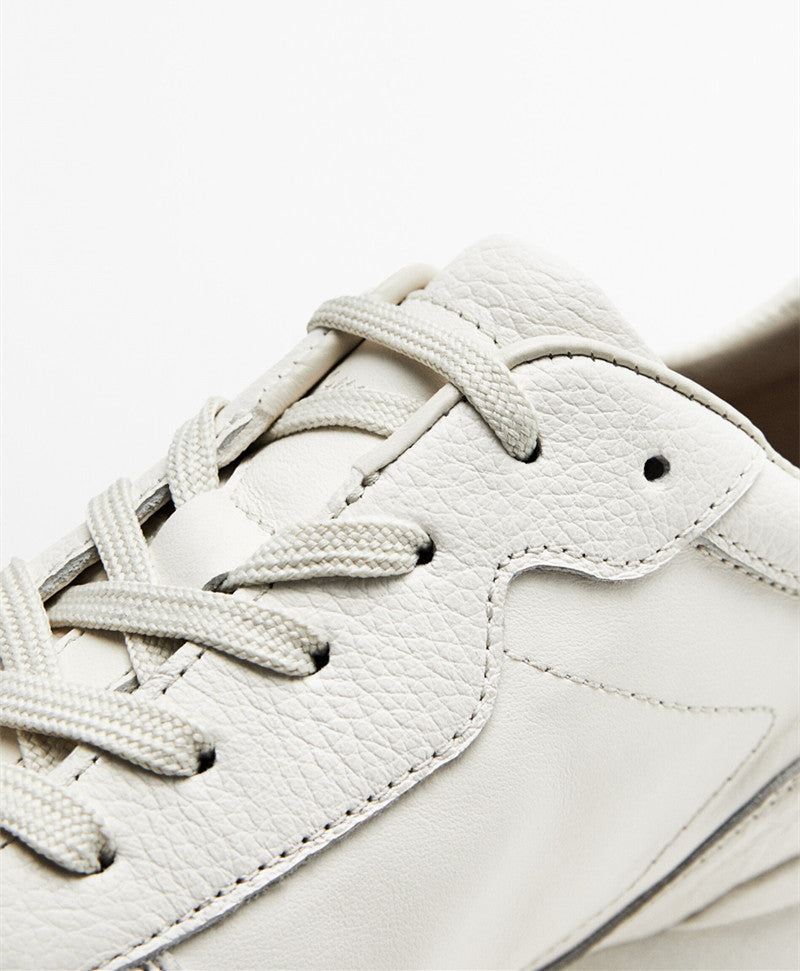 Clean Leather Daily Sneaker with Cushioned Midsole and Rubber Grip Base