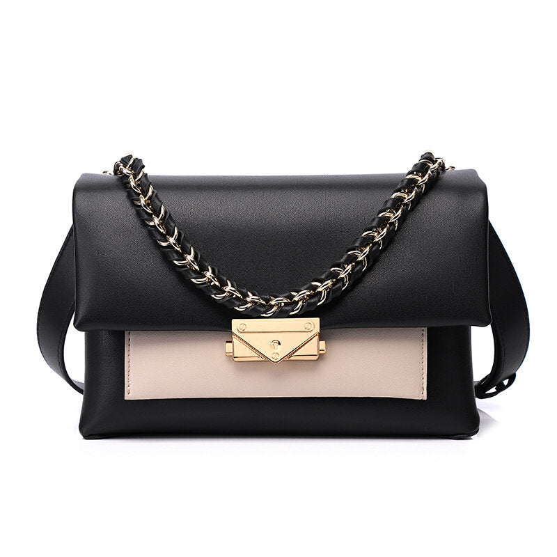 Structured Flap Shoulder Bag with Chain Carry