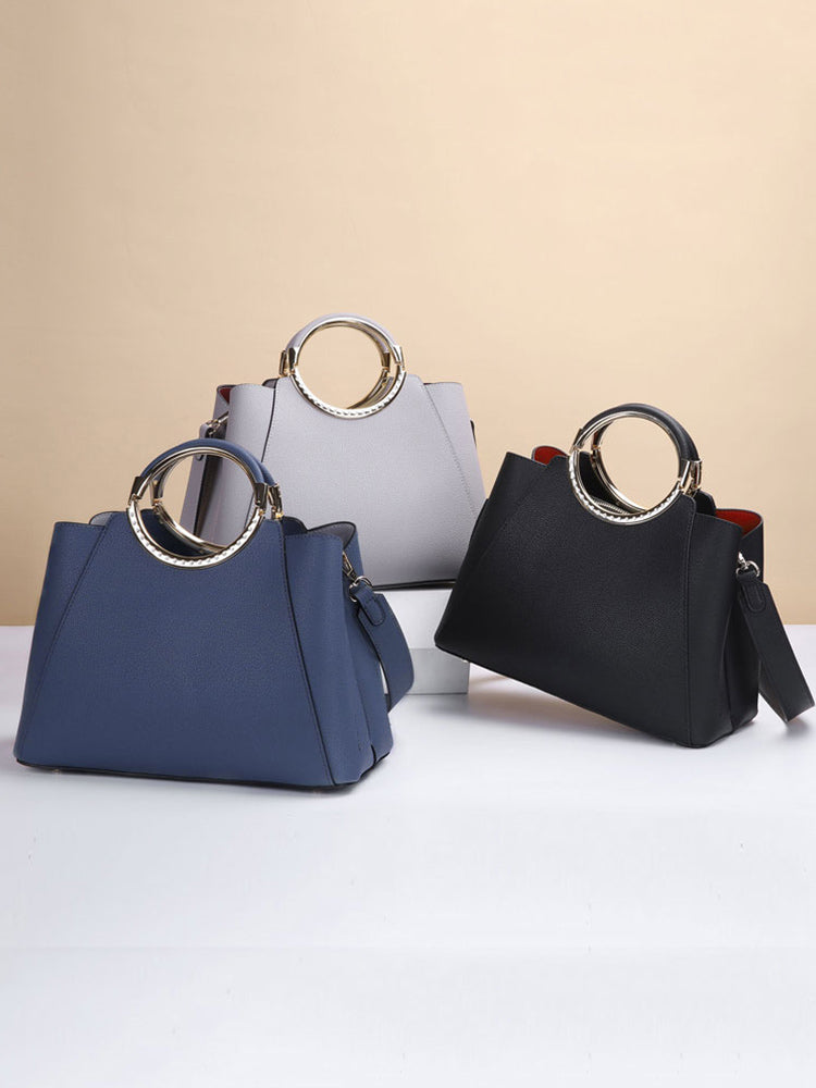 Ring-Handle Structured Carry Bag