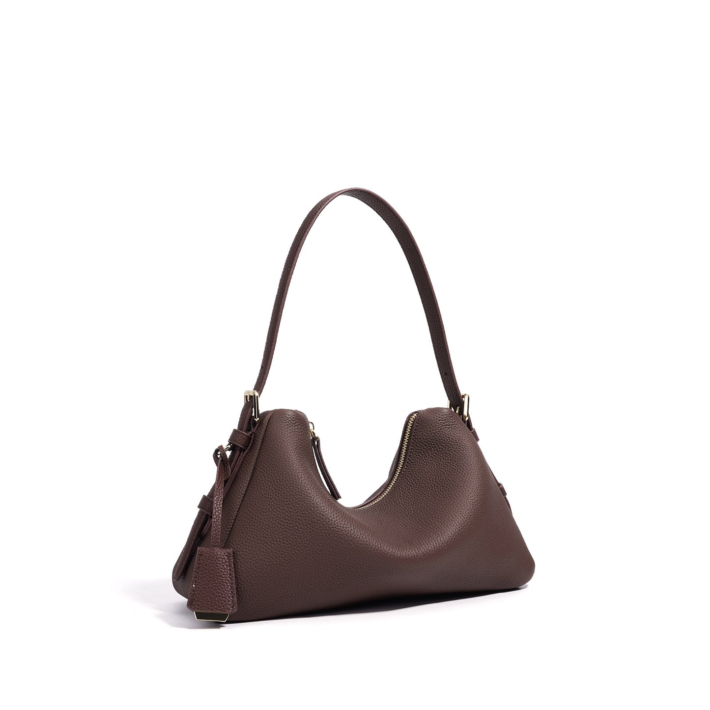 First-LayerCowhide Structured Shoulder Bag