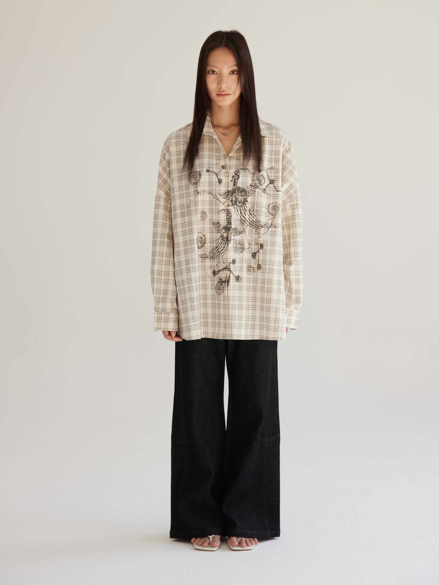 Plaid Beige Shirt Women's Loose Bf Sun Protection Coat