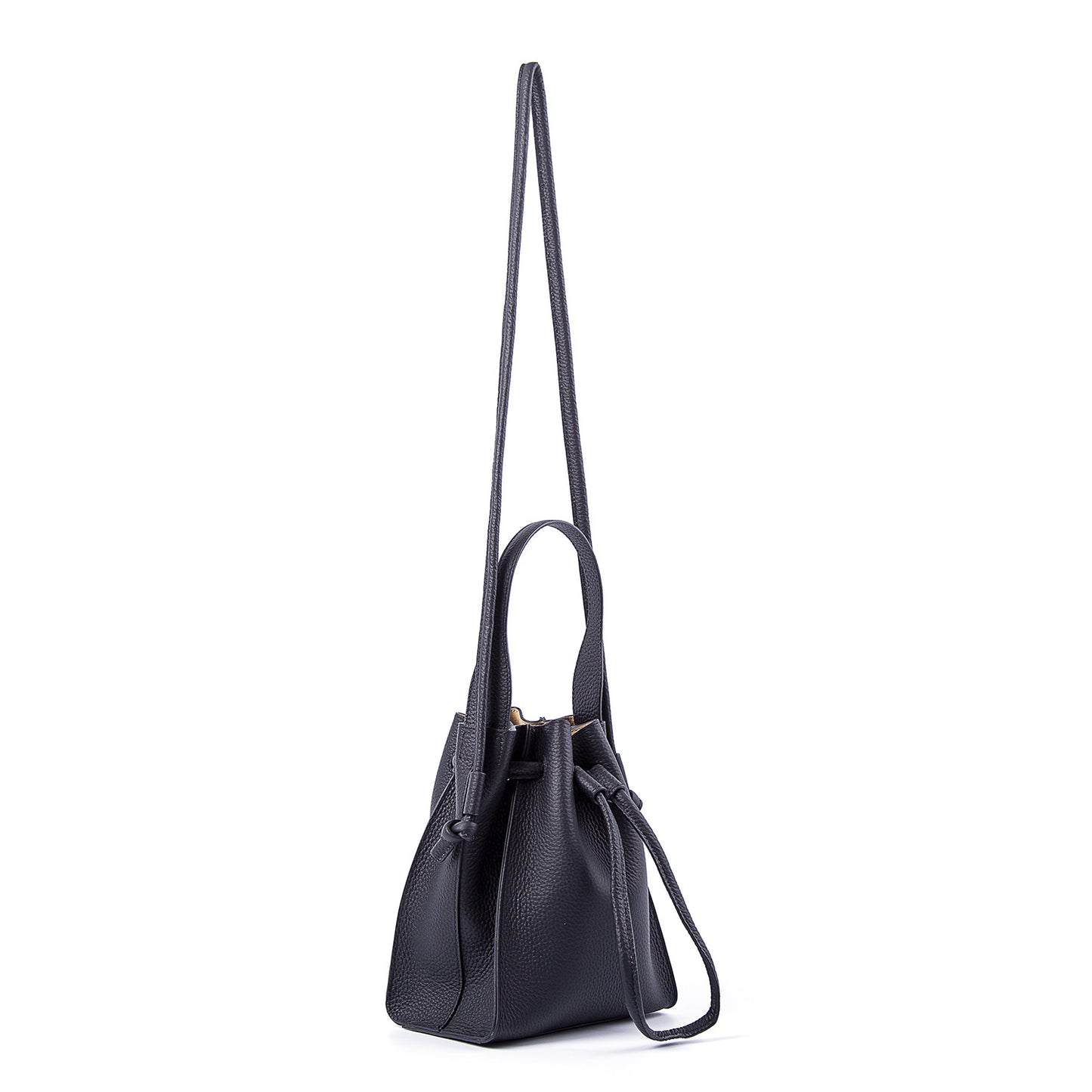 Structured Drawstring Bucket Bag