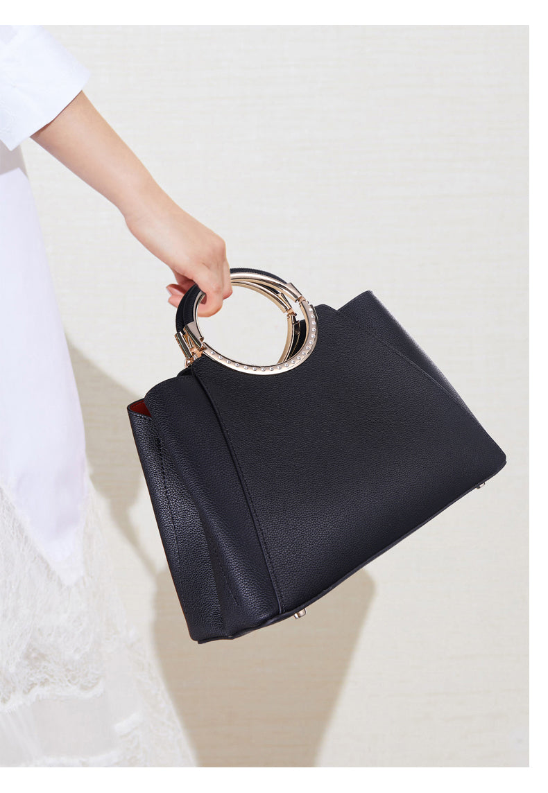 Ring-Handle Structured Carry Bag