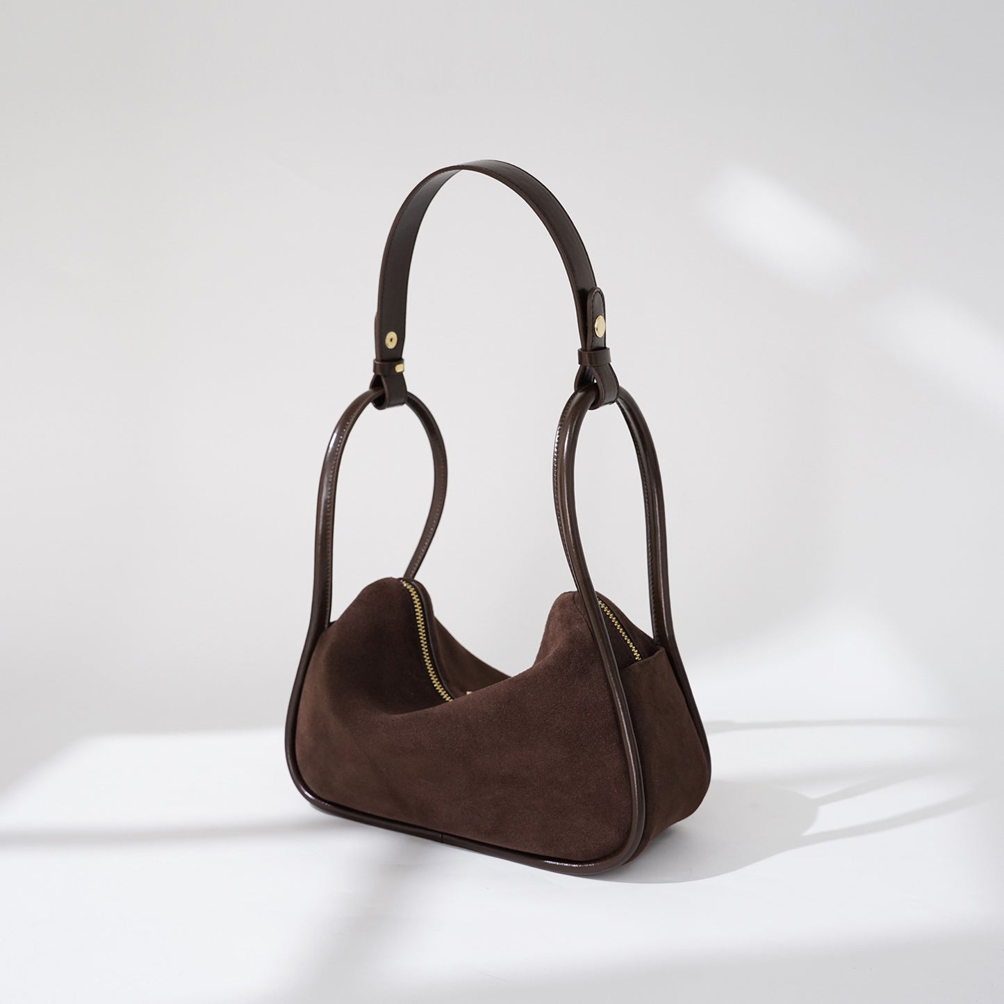 Compact Cowhide Hobo Shoulder Bag