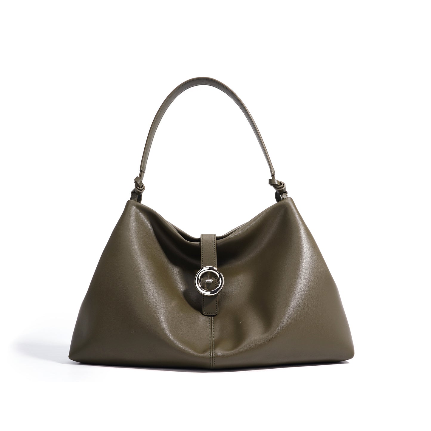 Two-Layer Cowhide Hobo Bag — Structured Soft Carry