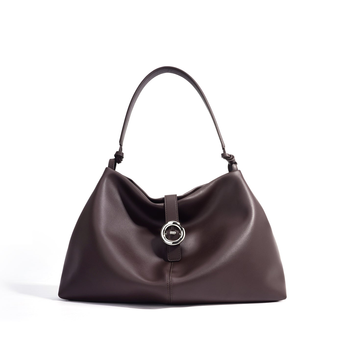 Two-Layer Cowhide Hobo Bag — Structured Soft Carry