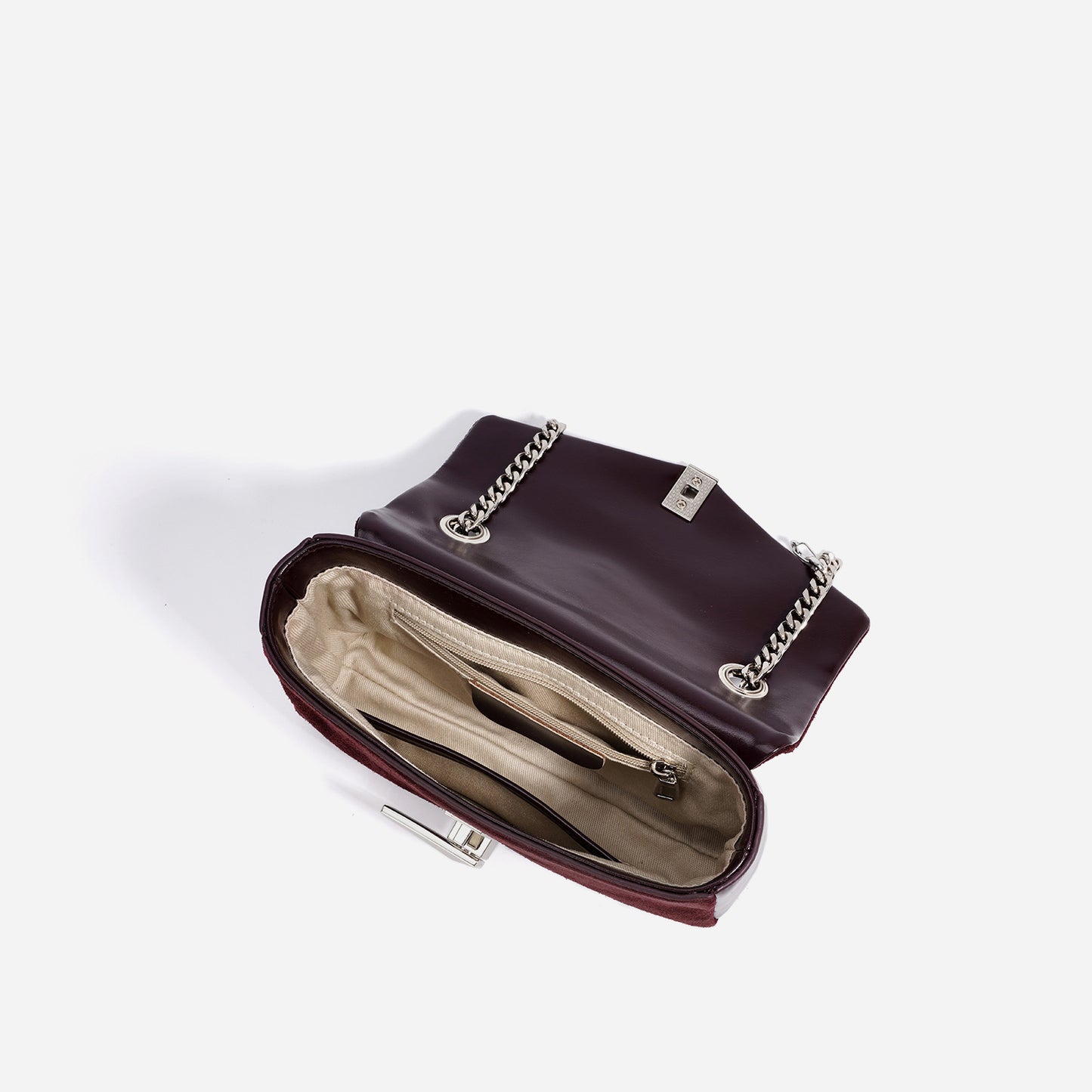 Structured Cowhide Flap Top-Handle Bag