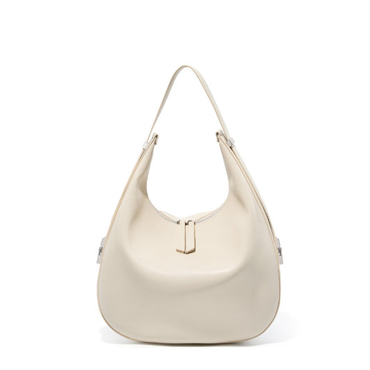 Curved Shoulder Bag — First-Layer Cowhide Leather