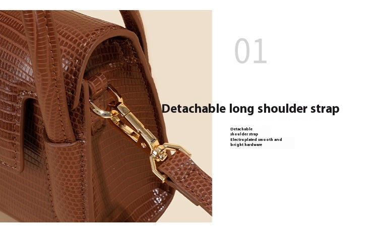 Genuine Leather Women's Lizard Pattern Shoulder Portable Messenger Bag