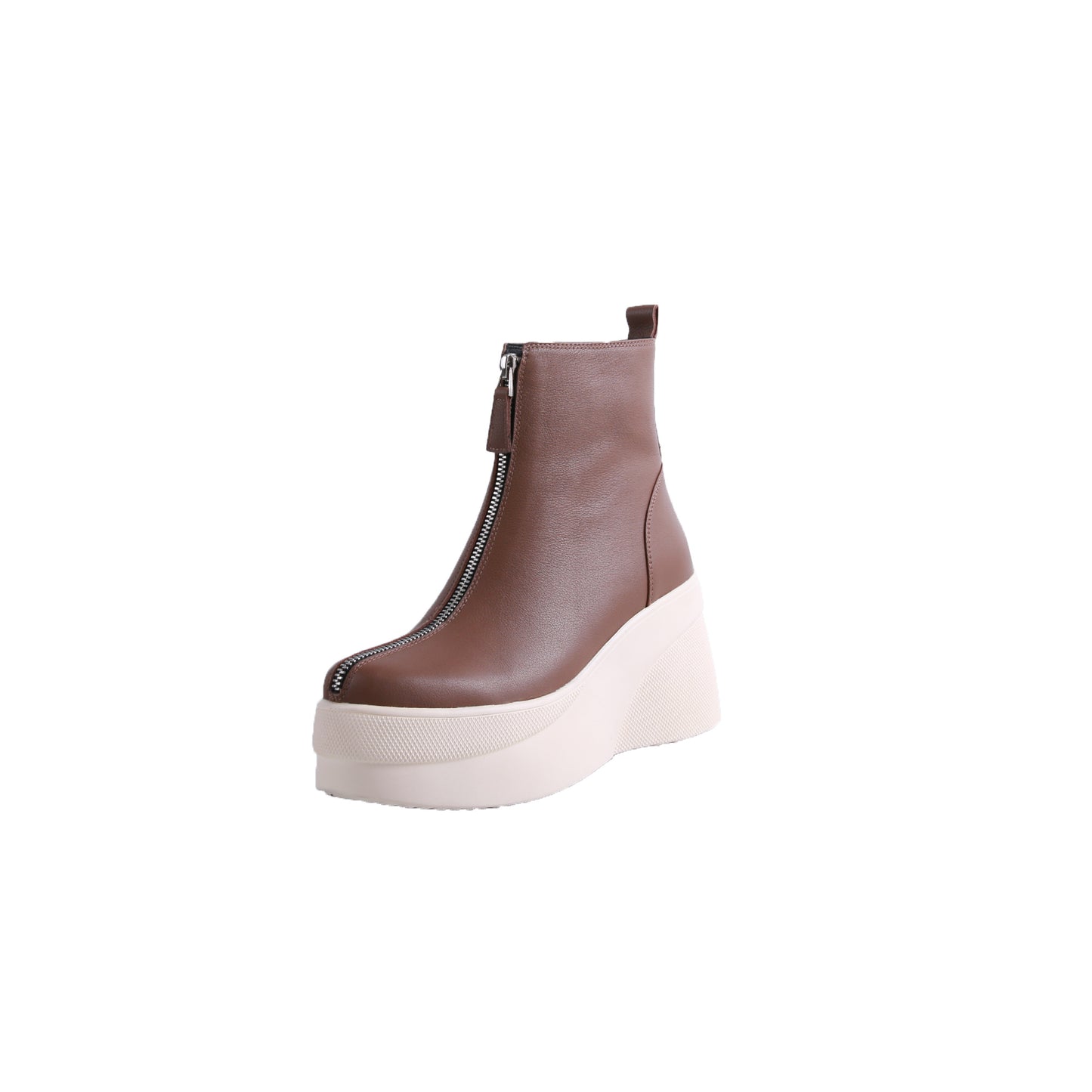 Short Boots Leather All-match Wedge Heel