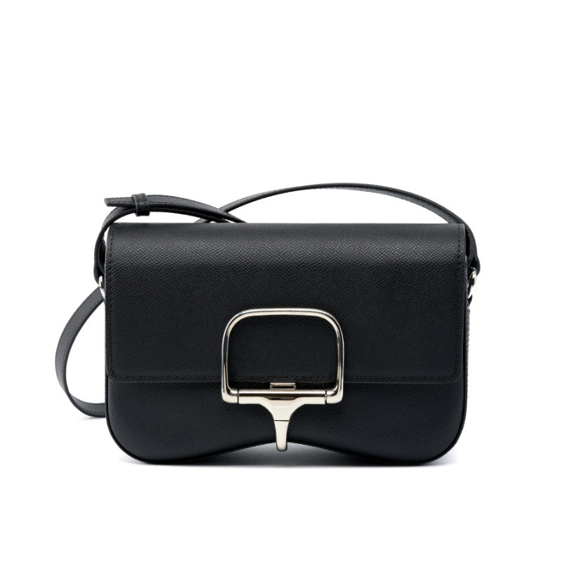 Structured Frame Cowhide Crossbody Bag
