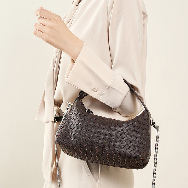 Woven Sheepskin Shoulder Bag