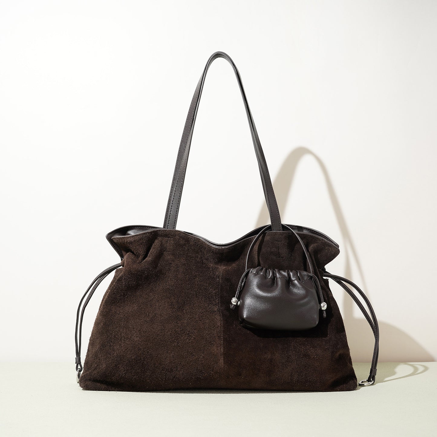 Retro Patchwork Top Grain Suede Bag