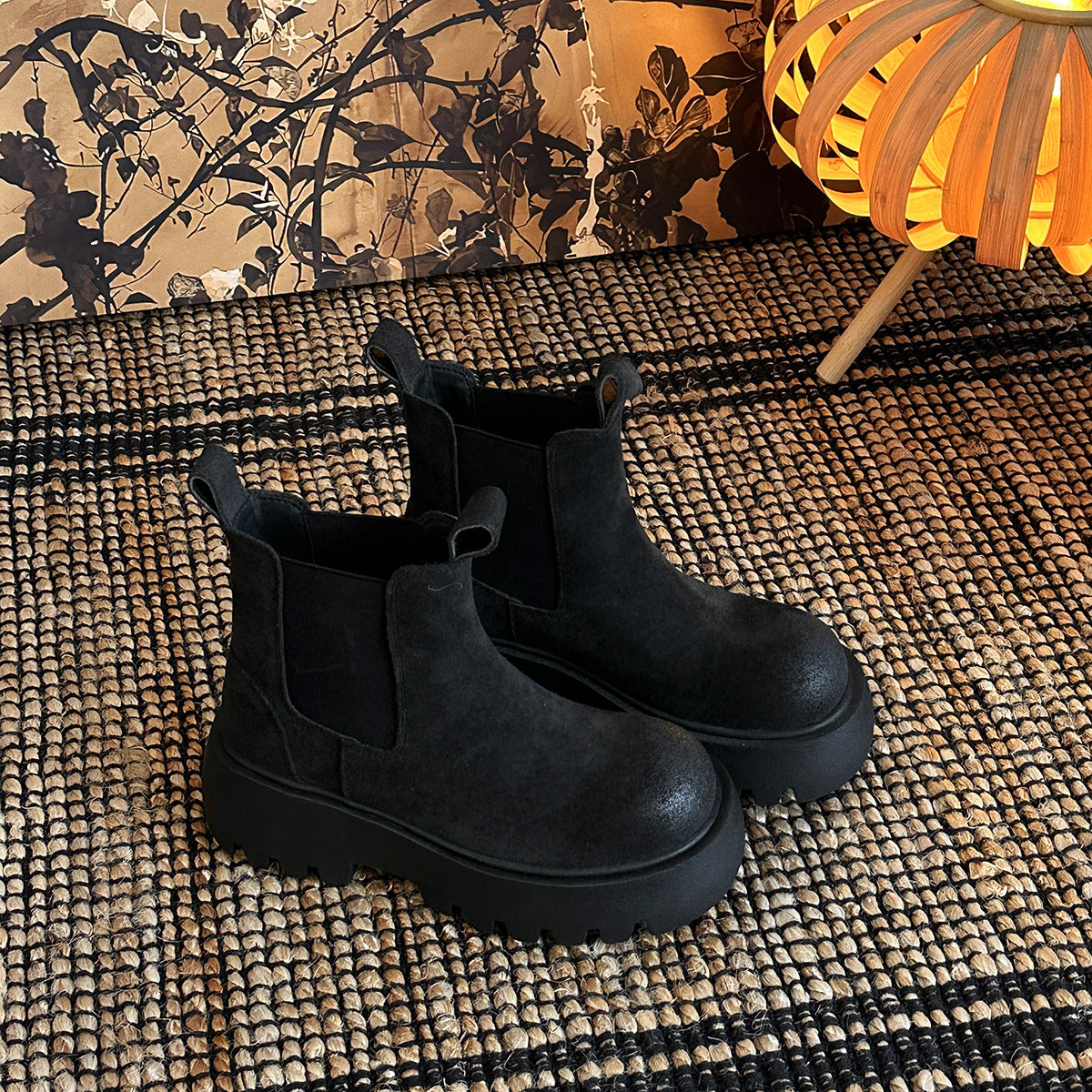 Pigskin Platform Chelsea Boot