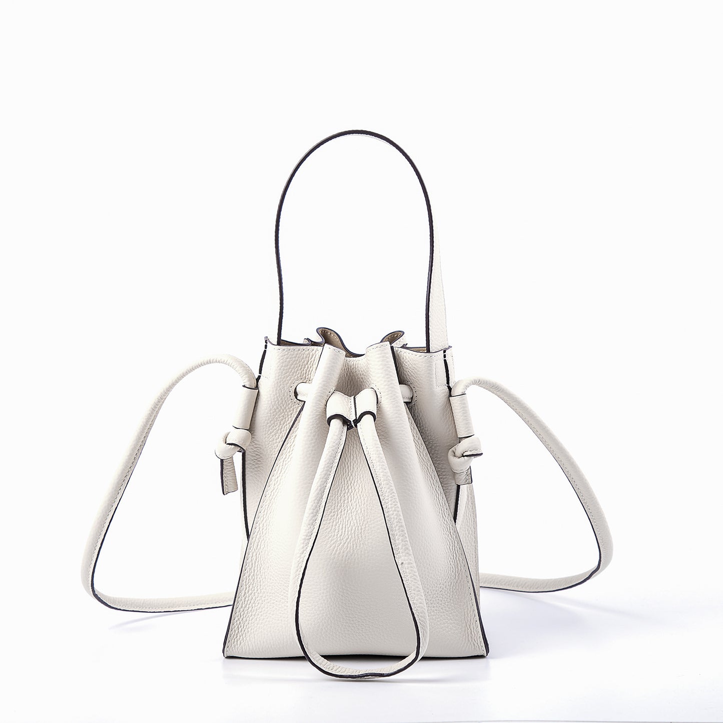 Structured Drawstring Bucket Bag