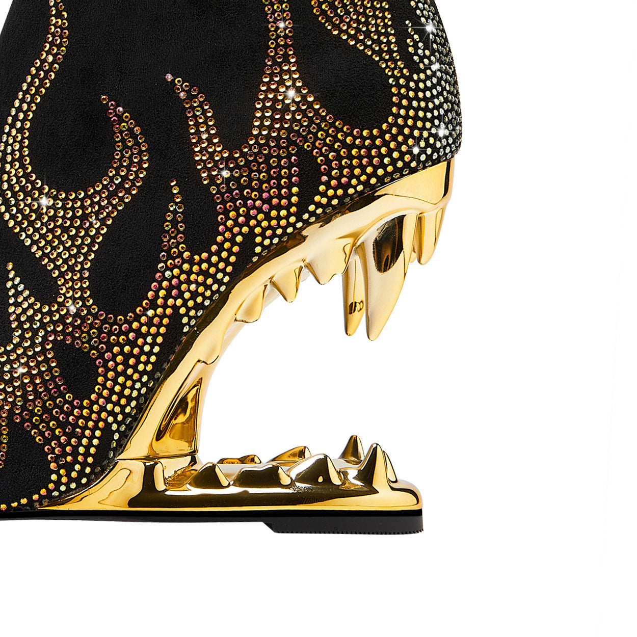 Teeth Profiled Heel Women's High Heel Boots