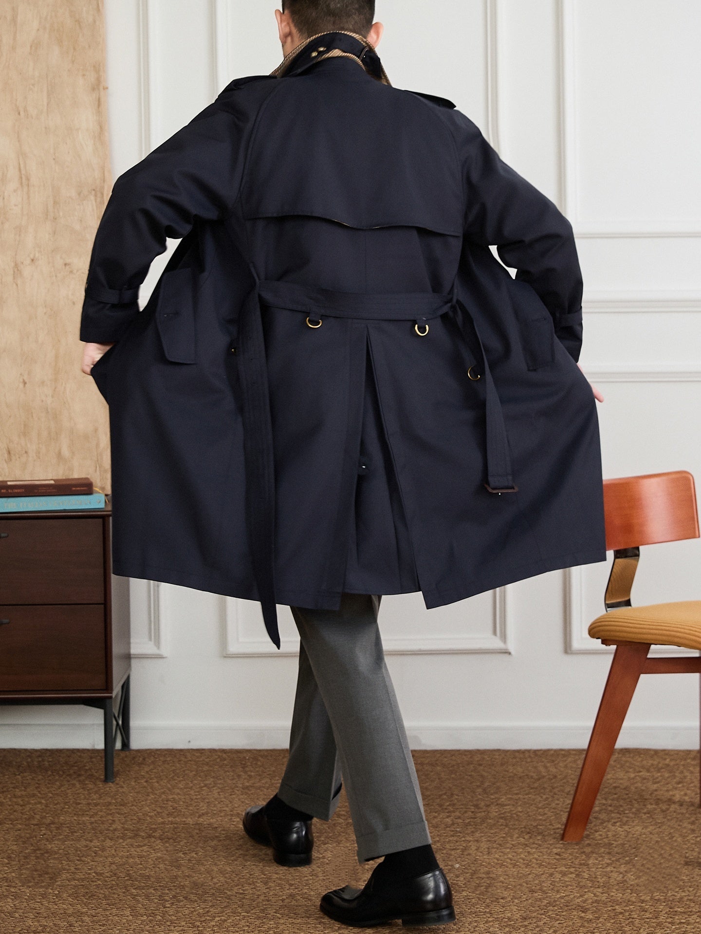 Double-breasted Lapel Trench Coat