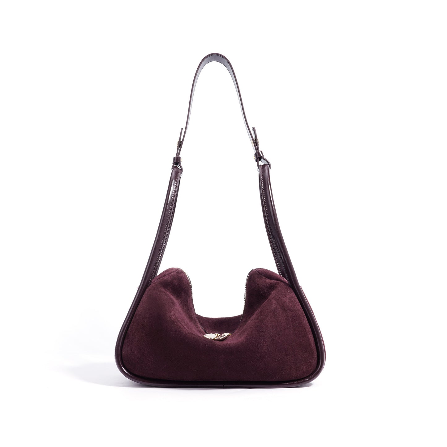 Compact Cowhide Hobo Shoulder Bag