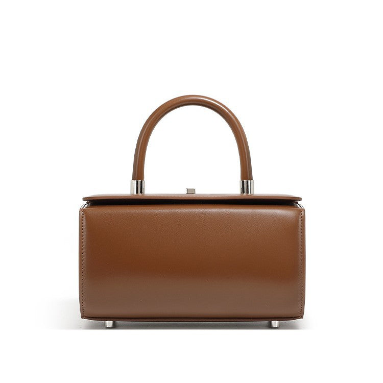 Structured Cowhide Top-Handle Bag