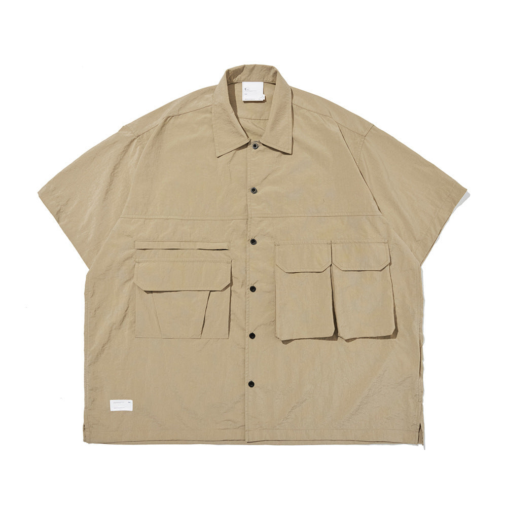 Japanese-style Retro Summer Workwear Short Sleeve Shirt