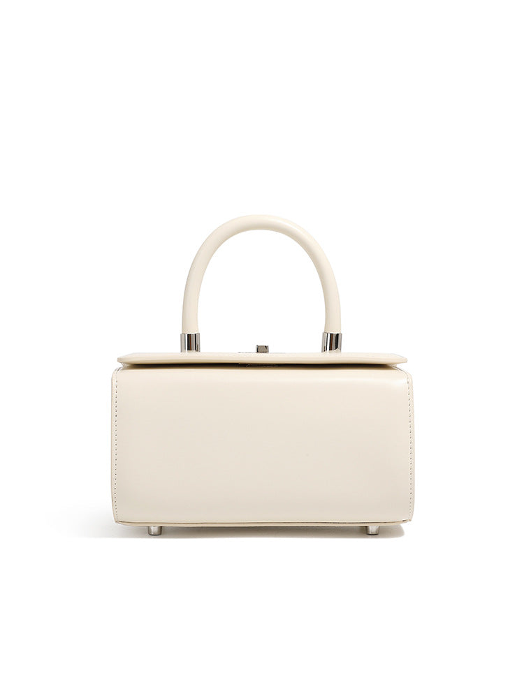Structured Cowhide Top-Handle Bag