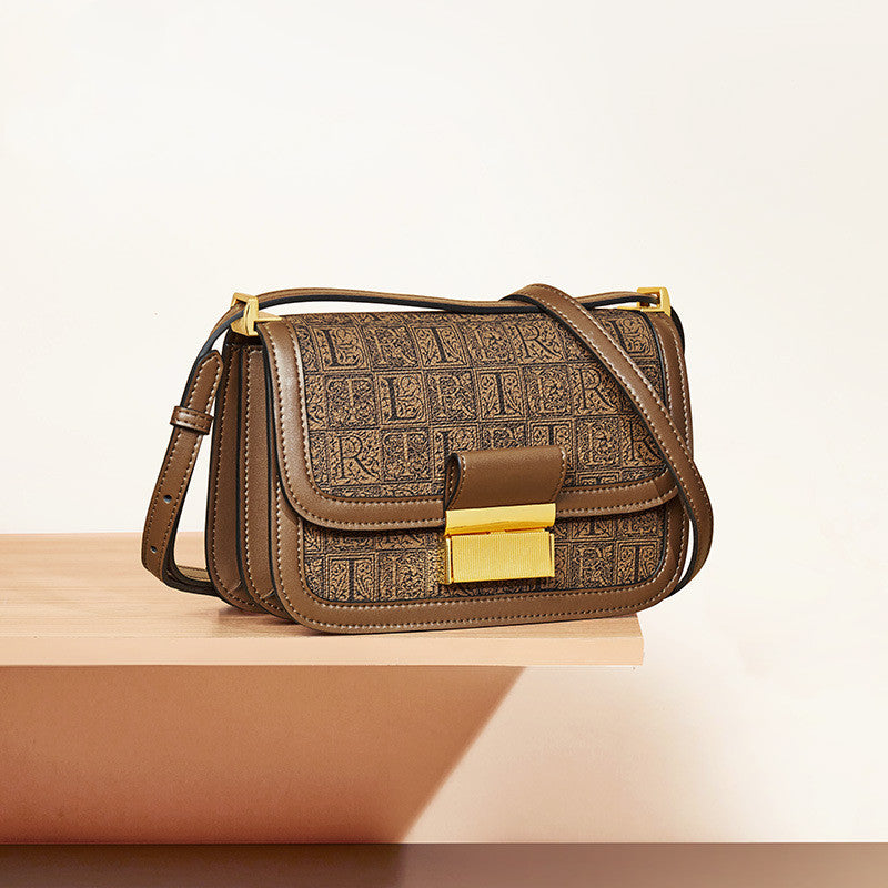 Retro Tofu First Layer Leather Bag