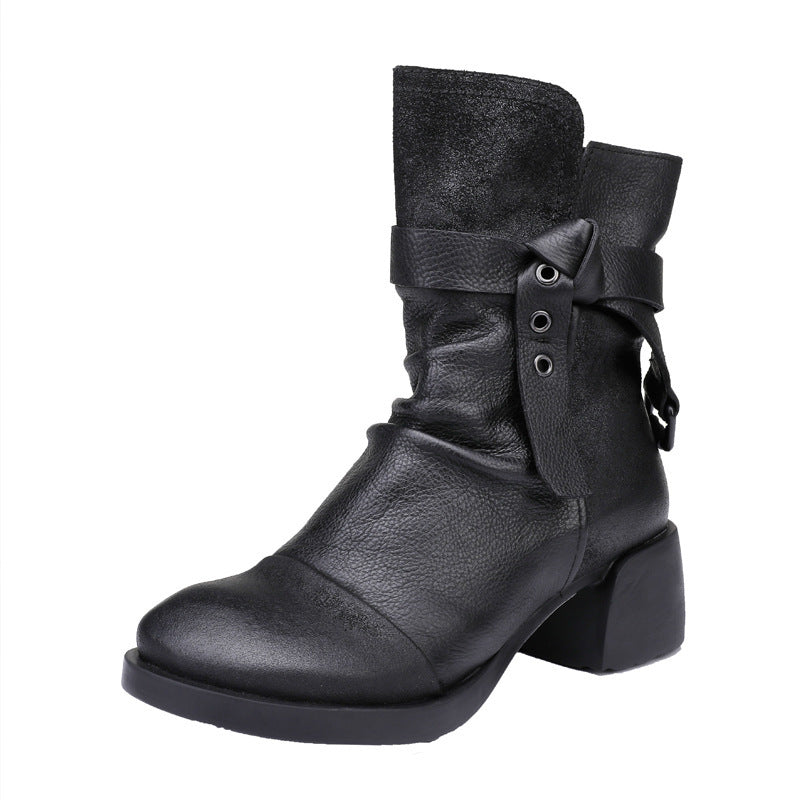 Fashion Personality Women's Retro Chunky Heel Ankle Boots