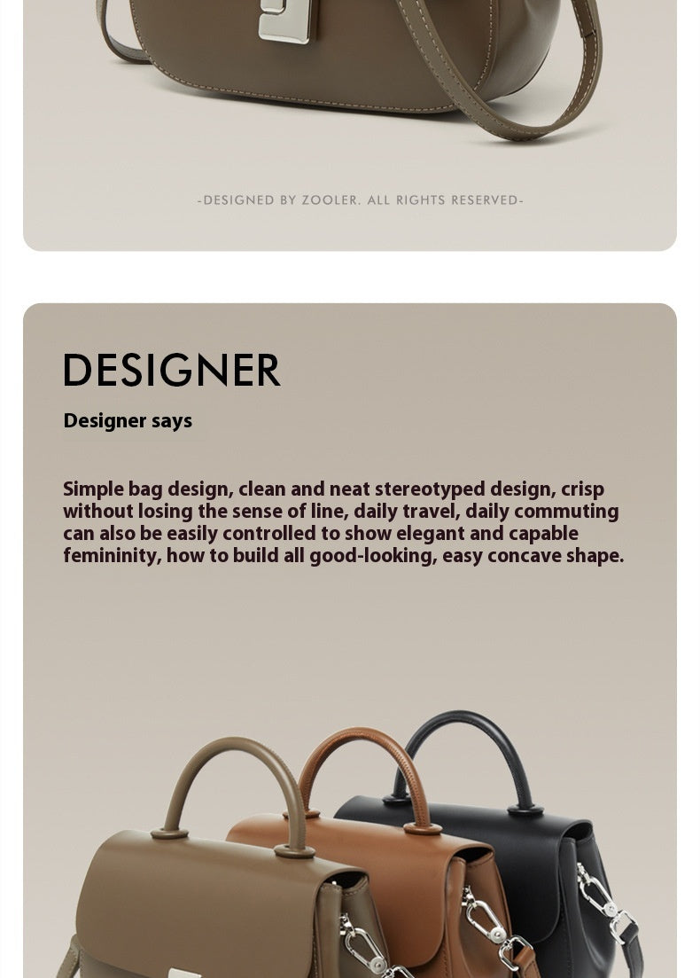 Two-Tone Structured Cowhide Top-Handle Bag