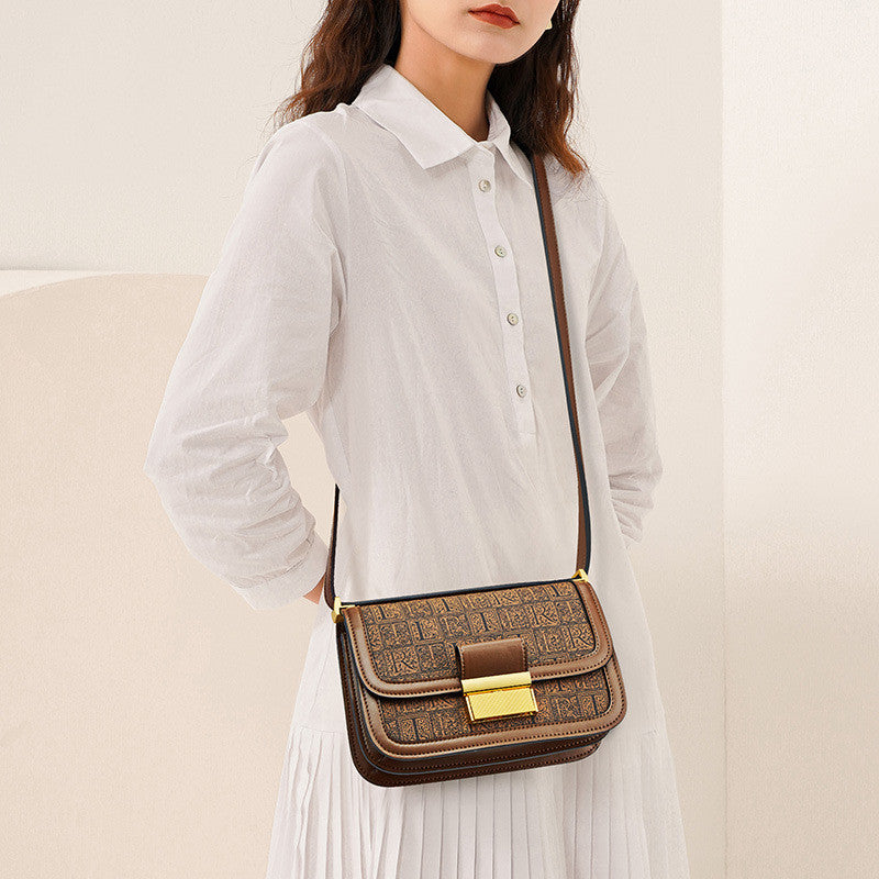 Retro Tofu First Layer Leather Bag