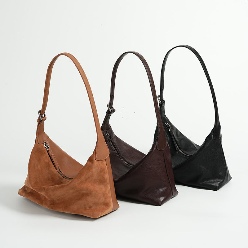Retro Genuine Leather Dumpling Bag –
