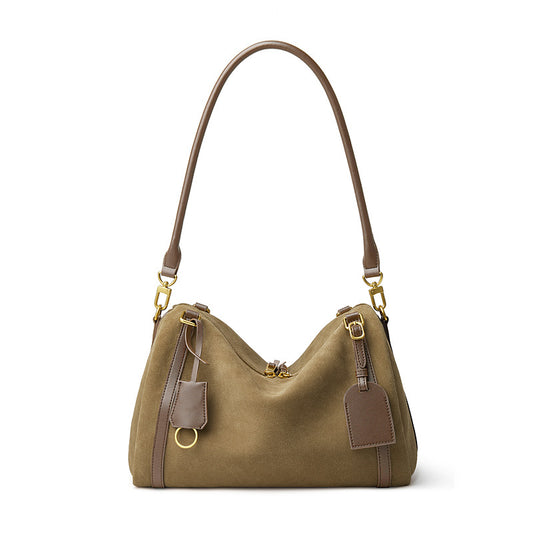 Soft Cowhide Structured Shoulder Bag