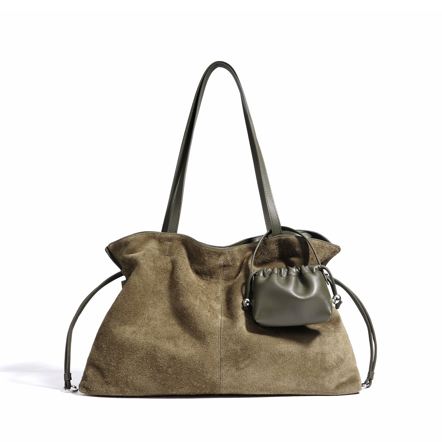 Retro Patchwork Top Grain Suede Bag