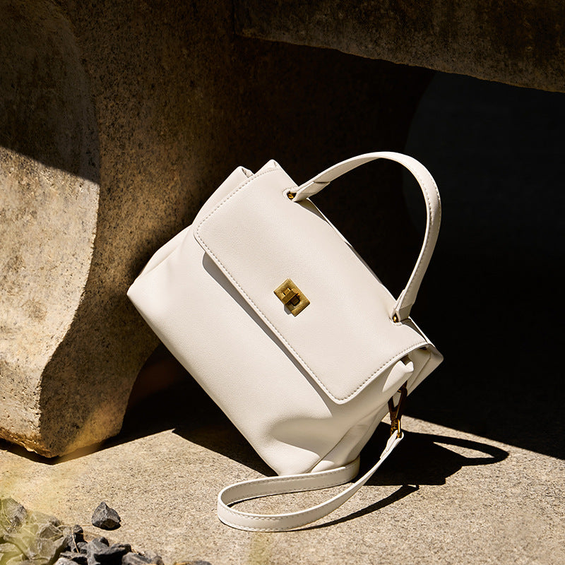 Structured Cowhide Bag with Controlled Form