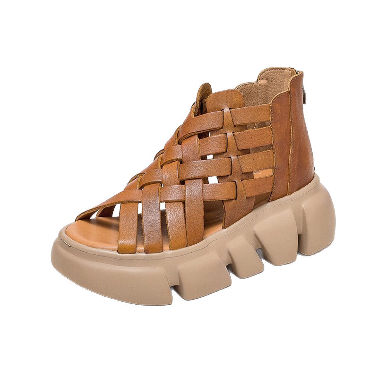 Woven Hollowed Sandals Thick Bottom Breathable