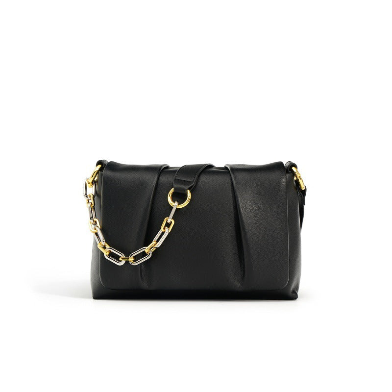 Structured Soft Leather Shoulder Bag