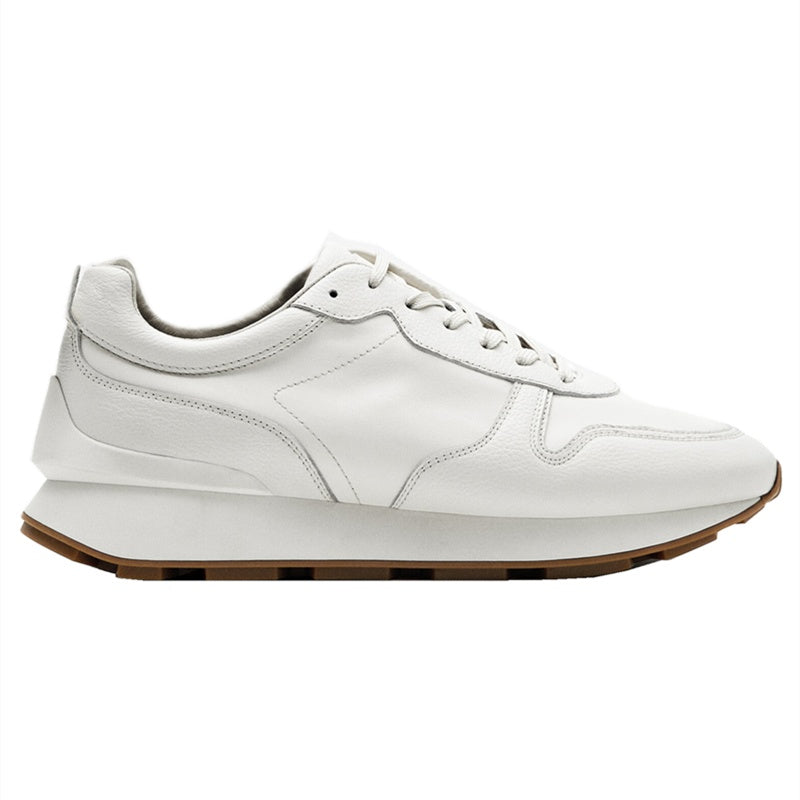 Clean Leather Daily Sneaker with Cushioned Midsole and Rubber Grip Base