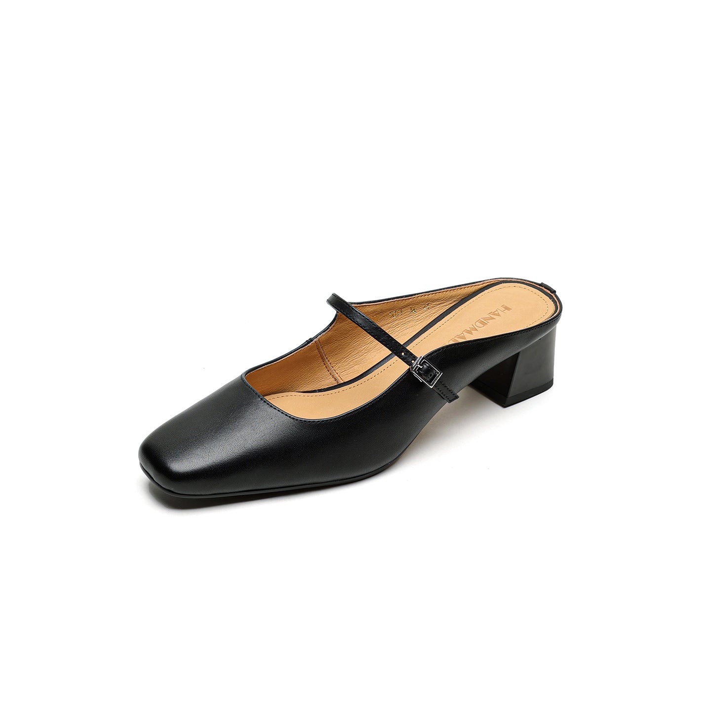 Mary Jane Mid-Heel Shoe – First-Layer Cowhide with Pigskin Insole