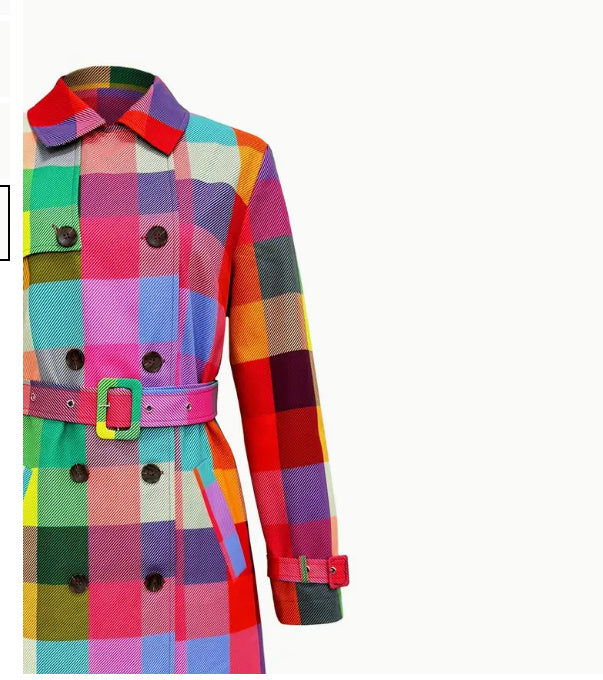 Women's Colorful Checkered Printed Windbreaker