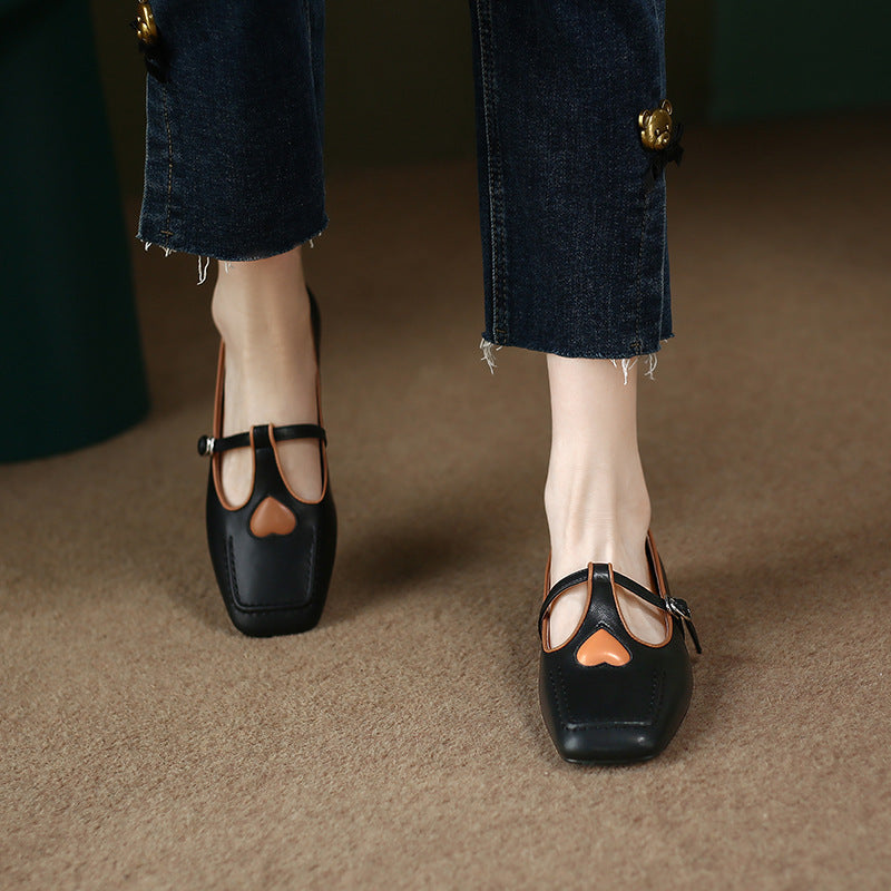 Structured Mary Jane Flat – Cowhide Leather