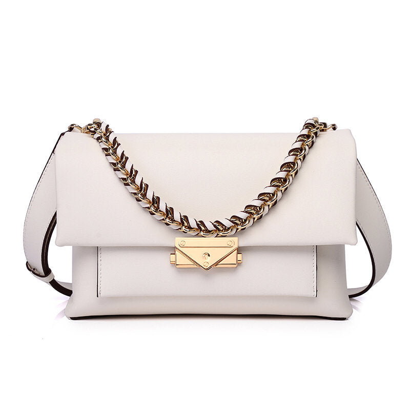 Structured Flap Shoulder Bag with Chain Carry