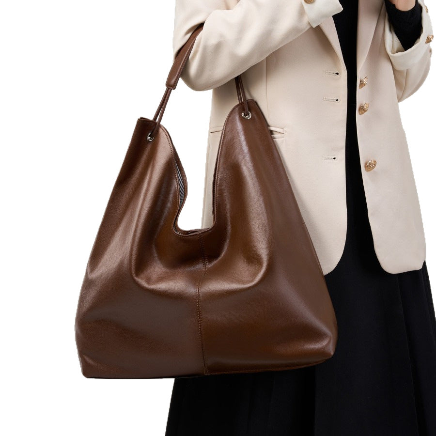 Full Cowhide Lined Hobo Bag — Natural Drape Structure